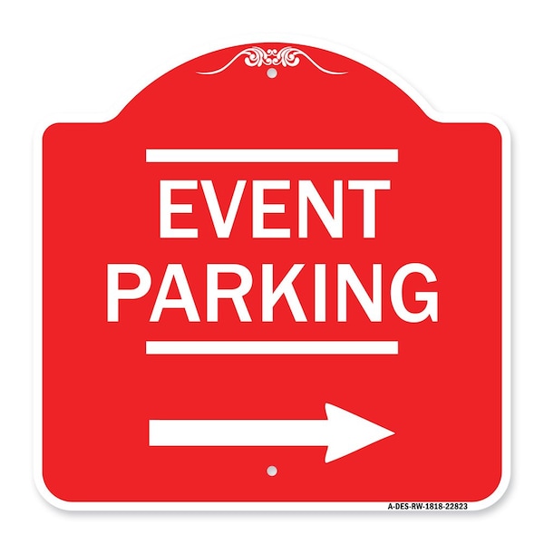 Thanks for Coming Turn Right for Exit Event Parking with Right Arrow, Red & White, RW-1818-22823